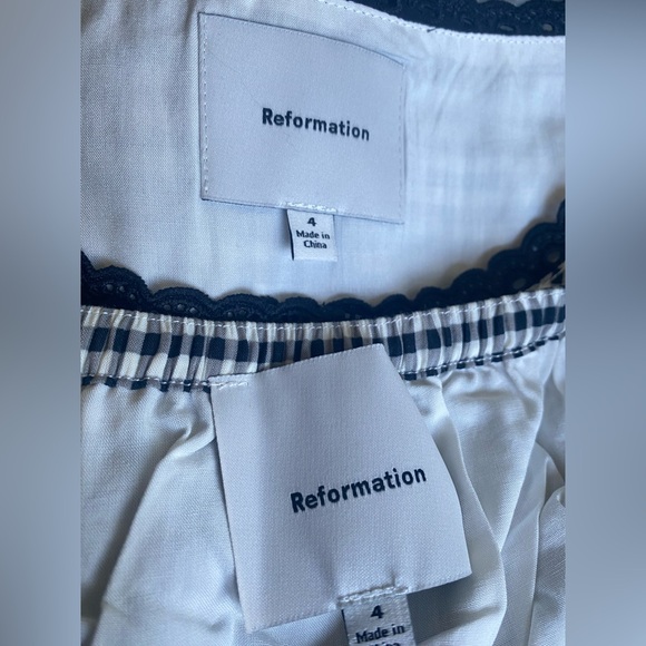 New Reformation Valetta Black and White Checkered Two-Piece Set Size 4 - Picture 13 of 15